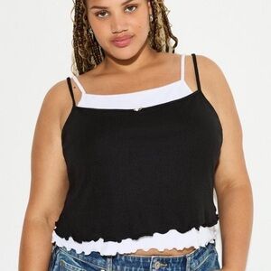 Torrid Black and White Layered Tank Top